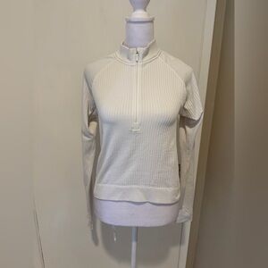LuluLemon White Quarter Zip Long Sleeve Top